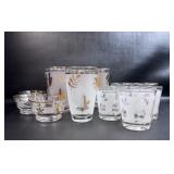 MCM Libbey Gold Leaf Glasses Mixed Lot Some Show