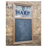 Vtg Harp Lager Mirror / Chalk Board Advertising