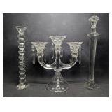 Shannon Crystal Leaded Crystal 3-Arm Candelabra