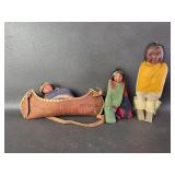 Vtg. Skookum Style Native American Dolls