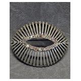 Vintage Domed Eye Brooch, Silver Tone & Marcasite