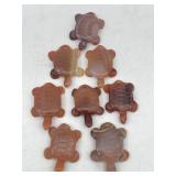 8 CARVED CRYSTAL CARNELIAN TURTLE PENDANTS