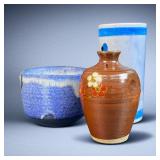 Trio of Pottery Signed/ Unsigned