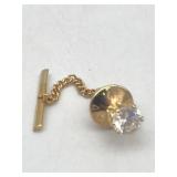 GOLD PLATE W/ CZ DIAMOND TIE TAC