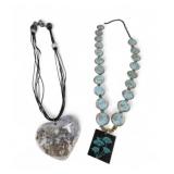2 Beautiful Necklaces Glass & Ceramic Beads