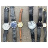 Assorted Watches Leather Bands  See description