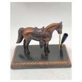 BRASS HORSE DESKTOP PEN HOLDER