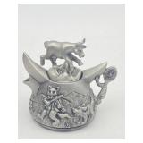 ROSIE LEE MUSICAL, MINIATURE, PEWTER TEAPOT GREAT
