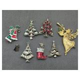 Signed Christmas Brooch Pins
