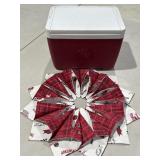 Razorback Fabric Wreath & Red Igloo Cooler