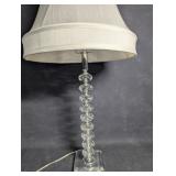 Table Lamp with Large Stacked Faceted Crystal