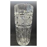 Heavy Crystal Vase , Geometric Pattern
