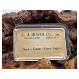 Antique Advertising Paperweight C. J. Irwin Co.