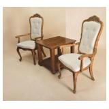 Two Modern Dining Arm Chairs & End Table
