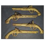Vintage Brass Pistol Hanging Wall Decor