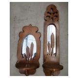 Pr Pine Mirrored Wall Shelf