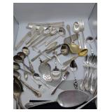 LARGE SET OF SILVER PLATE FLATWARE & SERVICE PCS