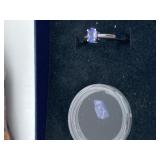 925 SILVER RING W/ SEMI-PRECIOUS PURPLE/BLUE