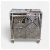 Mirrored End Table Cabinet