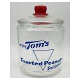 Tomï¿½s Toasted Peanut Glass Jar / Canister w/ Lid
