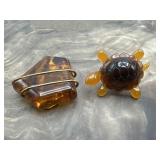 USA Amber Fur Dress Clip & Avon Brooch Pin