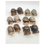 6 SETS CERAMIC TURTLE SALT & PEPPER SHAKERS JAPAN