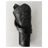 Mexican Black Tooled Leather Holster