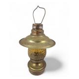 Vtg Copper Lantern Oil Burner Glass Stars Marked
