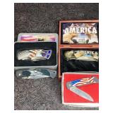 4 EAGLE THEMED FOLDING LOCK BLADE KNIVES