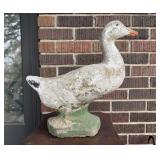 Vintage Concrete Duck Traces of Original Paint