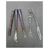 Pewter Cocktail Fork, Letter Opener, Appetizer
