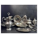 Lot of SilverPlate Items Small Sugar & Creamer