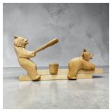 Bear w/ Paddle ? Handcrafted Russia Wood