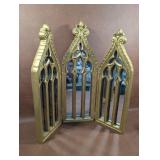 Gothic Cathedral Triptych Gold Display Mirrors -