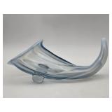 Vtg. Duncan Miller Blue Cornucopia Vase