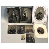 9 Antique Tin Type Photos Adult Portraits
