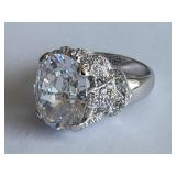 ESPO Sterling Silver Ring Clear Stone 925