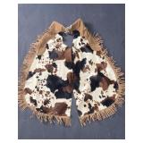 KIDï¿½S FAUX COWHIDE W LEATHER FRINGE COWBOY CHAPS