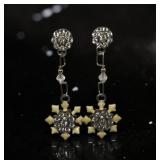 Lunch at the Ritz Drop Pierced Earrings Snowflakes