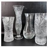 4 Russian Crystal Vases