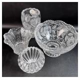 4 Crystal Bowls Russian Crystal