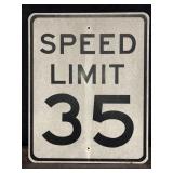 SPEED LIMIT 35 METAL TRAFFIC SIGN