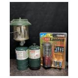 COLEMAN PROPANE LATERN W/ FULL BOTTLE PROPANE &