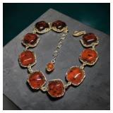 Vintage Baltic Amber Sterling Silver Artisan