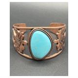 SOUTHWESTERN COPPER BRACELET CUFF W/ FAUX