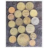 FOREIGN COINS, TOKENS & 1966 PENNY