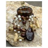 Artisan Stones Necklace Signed Germany