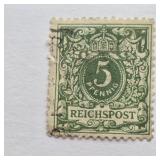 1889 GERMAN REICH CROWN PFENNIG POSTAGE STAMP