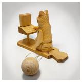 Handcrafted Russian Bear on Computer Wood Toy