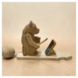 Handcrafted Russia Wood Painting Bear Toy